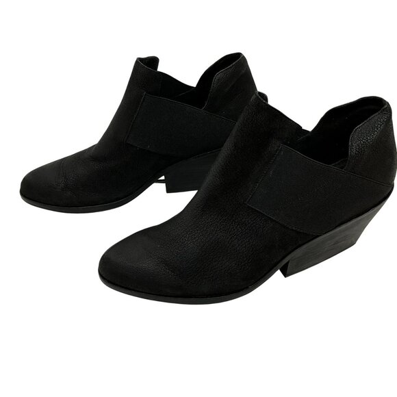Eileen Fisher Shoes - Eileen Fisher Even Tumbled Nubuck Leather Womens 11 Ankle Boots Black Elastic Go